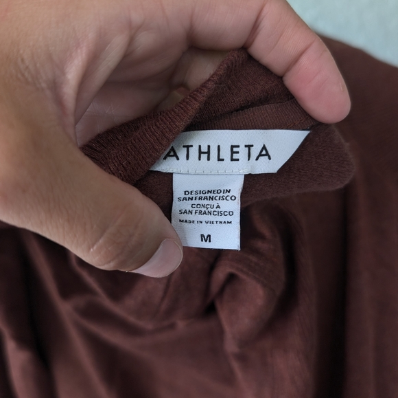 Athleta Plus brown Coaster Luxe Sweatshirt Dress size m - Picture 8 of 11